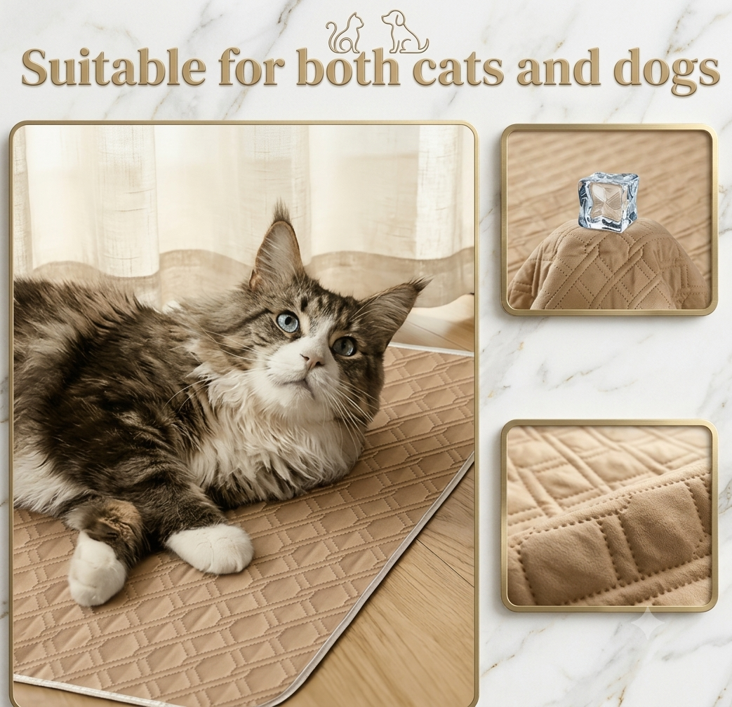 Soft Pet Cooling Mat | Premium Ice-Silk Thermal Relief Pad