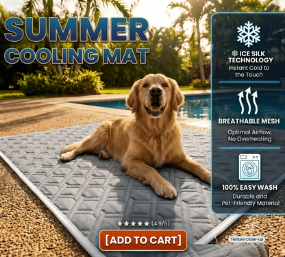 Soft Pet Cooling Mat | Premium Ice-Silk Thermal Relief Pad