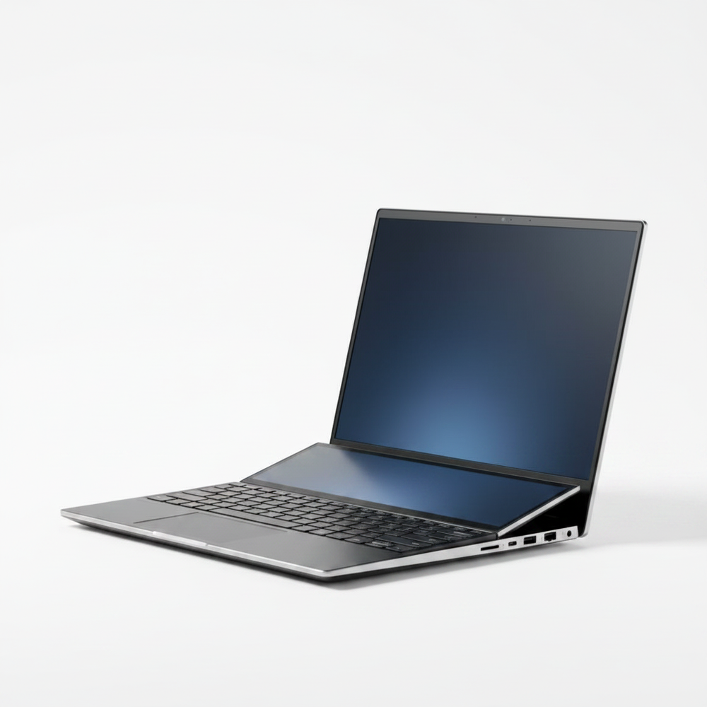 Single screen laptop - white background
